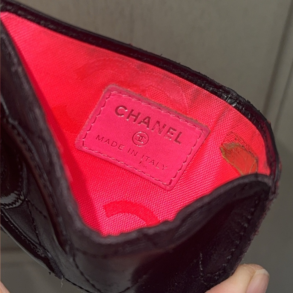 CHANEL Black Quilted Cambon Ligne Card Holder Case Black Slim Wallet  AUTHENTIC - Picture 6 of 12